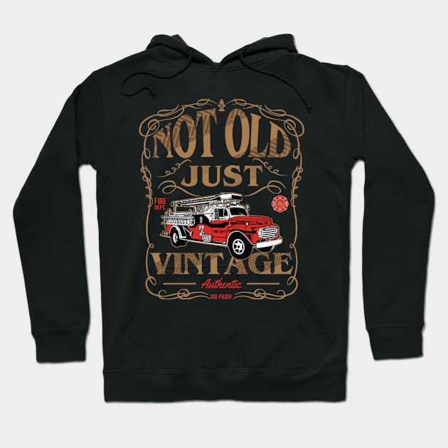 Retired Firefighter Grandpa que Fire Truck Hoodie by AlfieDreamy 